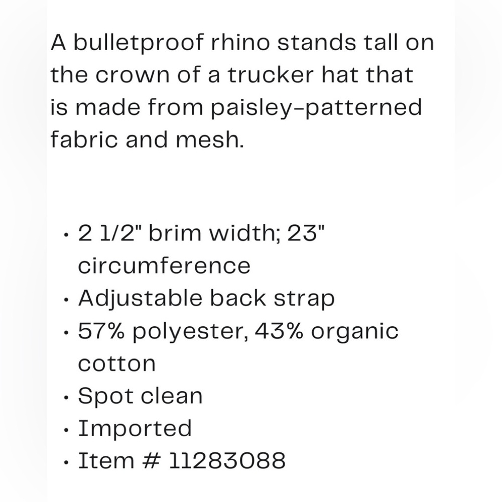 Goorin bros Bulletproof Rhino Trucker Hat - Picture 2 of 6